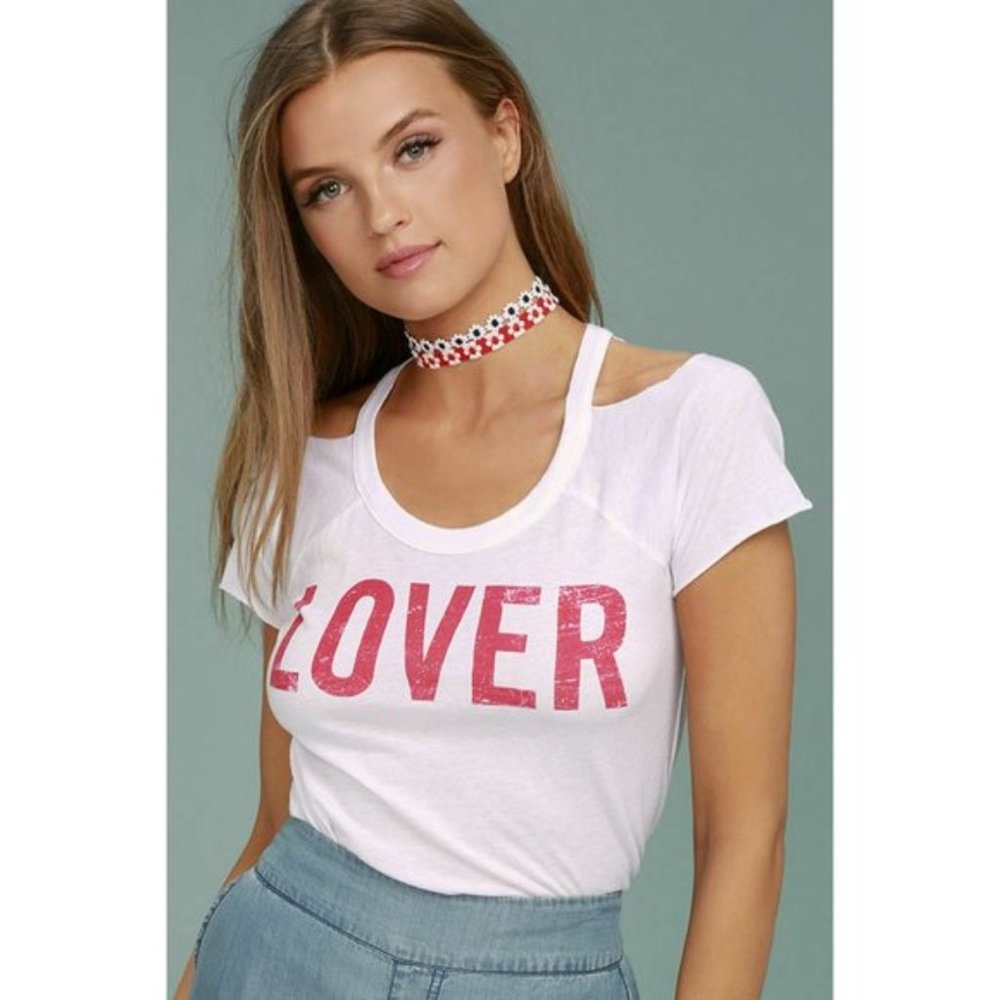 Chaser LOVER Cutout Cold Shoulder T-Shirt